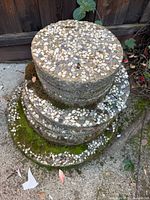 stacked view showing all five stepping stones and exposed aggregate surface