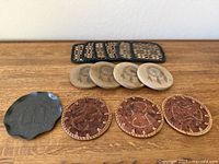 All coaster sets laid out on table