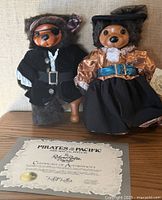 Both Robert Raikes Pirates of the Pacific bears standing side by side with COA below