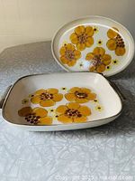 Oval platter and rectangular baking dish, full view