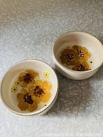 Two Denby Minstrel stoneware bowls top view
