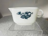 Left side view showing Old Town Blue pattern and handle