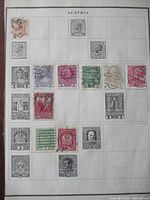 Full Austria album page with 18 stamps mounted