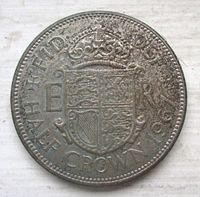 Reverse with crowned shield and HALFCROWN legend