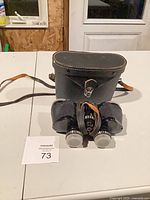 Binoculars front view with closed case