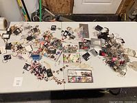 Full view of table with all jewelry spread out