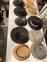 Overview of 10 hats on table