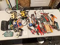Wide shot of all tools on table