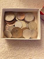 Coins inside small box
