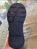 Underside of sole showing tread pattern, no wear