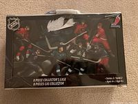 Front of sealed NHL Series 2 8-Figure Collector Case showing figures through window