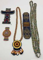 Front view of all five accessories laid out