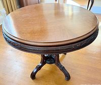 Full view top and pedestal table