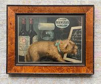 Front view of framed Peerless Tobacco advertising print