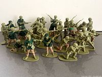 Group of 28 plastic WWII British paratrooper figures in assorted poses