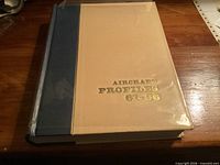 Closed hardcover volume showing blue spine, beige cover, and gilt title Aircraft Profiles 61-96