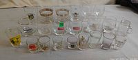 All glasses arranged showing quantity and variety
