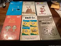 Front covers of all six B.C. paperback comic books
