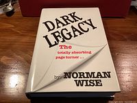 Front dust jacket of "Dark Legacy" book
