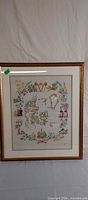 Full view of framed needlepoint map of Denmark