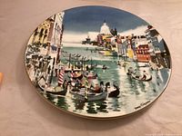 Front of Royal Doulton Grand Canal (Venice) collector plate with Dong Kingman artwork
