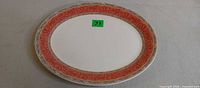 Top view of oval platter showing full surface and pattern