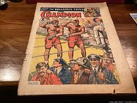 Front cover of 1941 Champion comic showing Breakneck Twins illustration, condition wear visible
