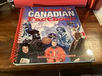 Front cover of The Great Canadian Factbook with red spiral binding