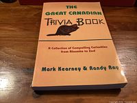 Front cover of The Great Canadian Trivia Book showing title, authors, tagline