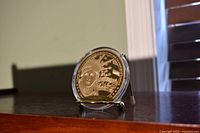 Obverse of coin featuring Liberty portrait, gold layer visible