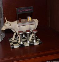 New Jersey Diner cow figurine with diner counter and stools