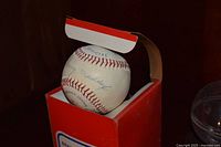 Garry Maddox signed baseball in open red All Star box