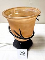 Lamp unlit showing full form, shade, antler metal arm, base