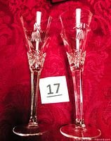 Pair of Waterford crystal flutes with lot number card