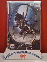 Front view of bagged and boarded Alien #1 Greg Horn variant comic