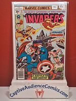 Front cover of The Invaders #15 comic bagged and boarded