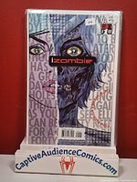 Front cover of the iZombie #1 comic secured in a protective bag on display stand