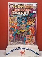 Front cover of Justice League of America #48 comic in bag and board