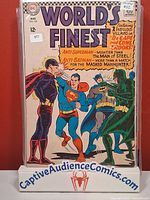 Front cover of World's Finest Comics #159 on display stand
