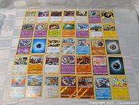 Full layout showing entire card lot in five rows