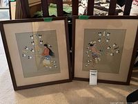 Both framed prints side by side showing frames, mats and artwork