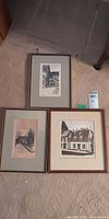 All three framed Quebec architectural prints