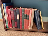 Shelf showing entire group of vintage engineering textbooks