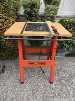 Full view of Hirsh Saw Table front, stand and work surface