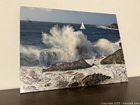 Front view of photographic print showing full ocean scene