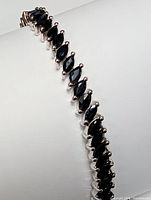 Front view showing sapphire-set side of bracelet