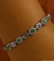 Full bracelet on wrist, shows design and clasp