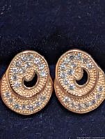 front view swirl CZ stud earrings