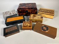 Group shot showing all eight assorted boxes