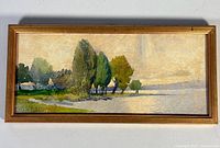 Full view of framed watercolour landscape